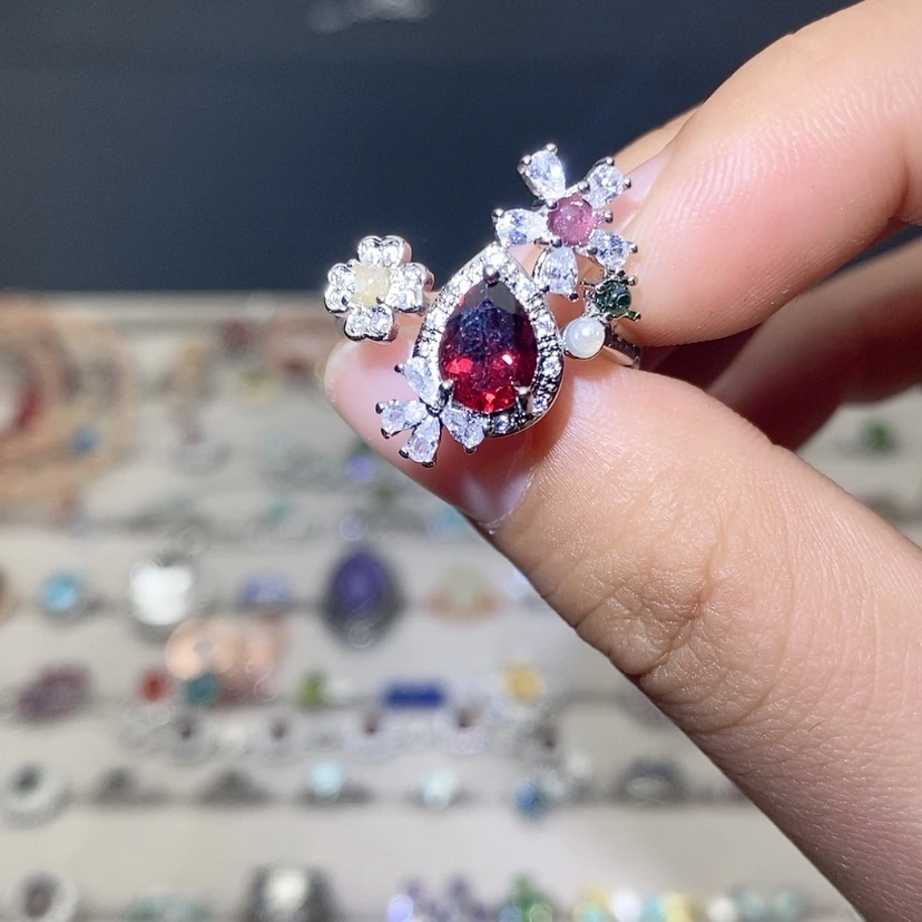 【闪购商品】烟晶戒指银S925镶嵌