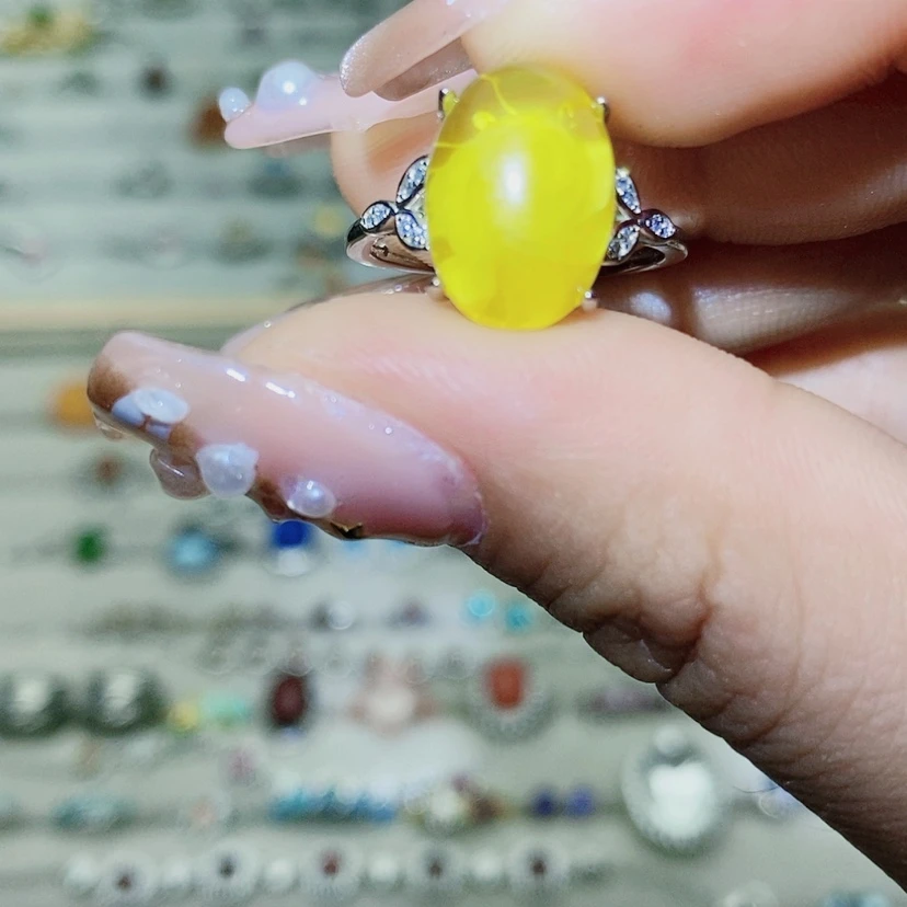 【闪购商品】烟晶戒指银S925镶嵌