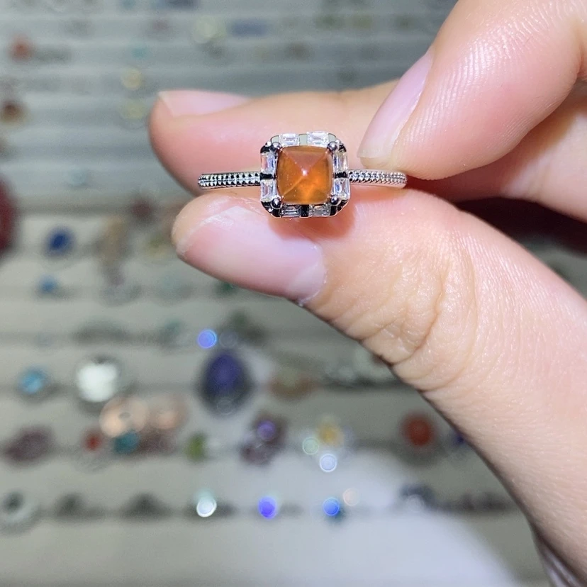 【闪购商品】烟晶戒指银S925镶嵌