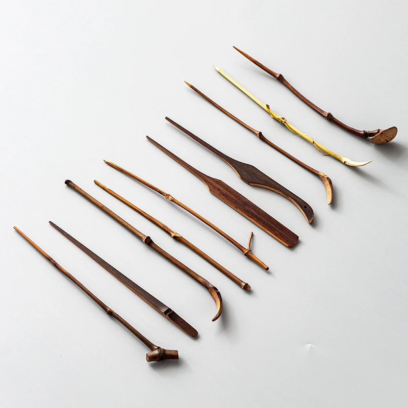 竹茶席茶刀簪子竹枝普洱茶刀茶锥家用茶道六君子配件通嘴壶针茶具