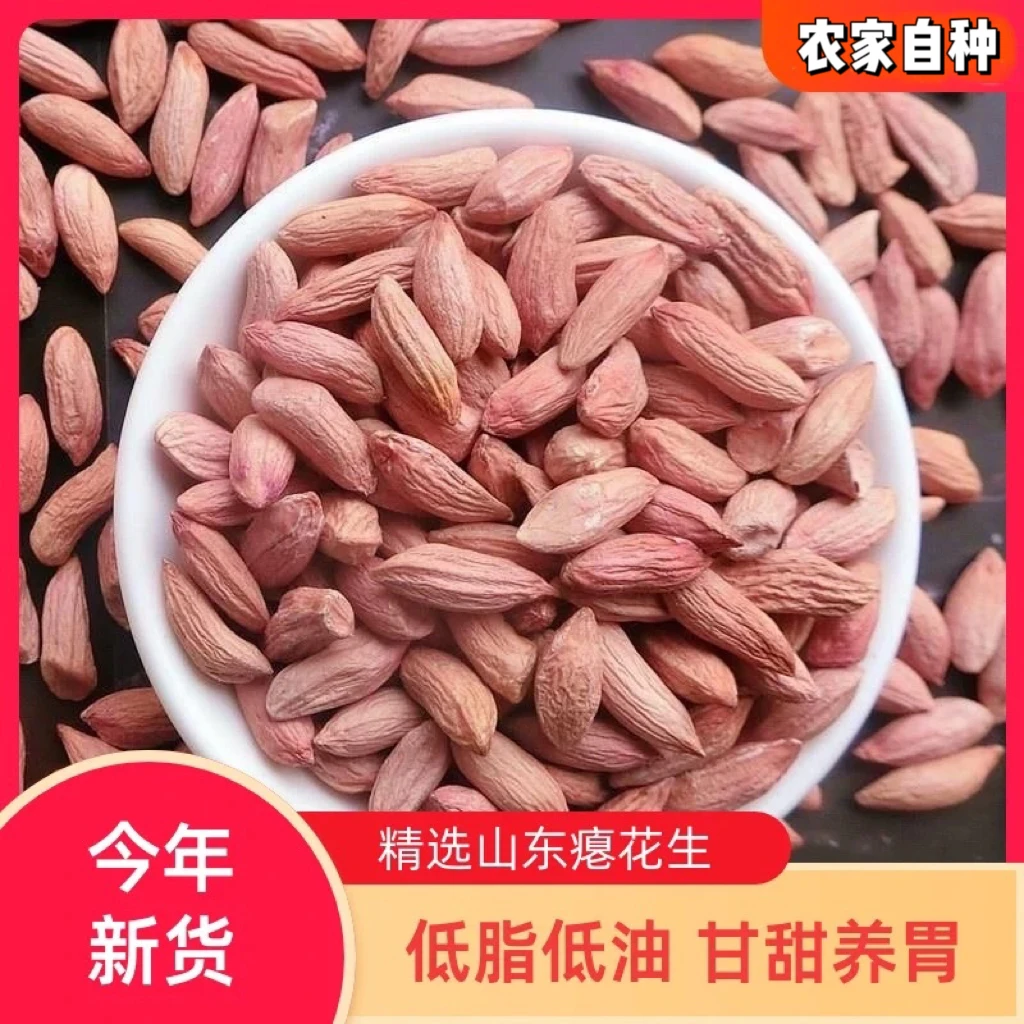 山东瘪花生2024新米小瘪子花生米零食生新鲜花生500g秕篦眼子花生