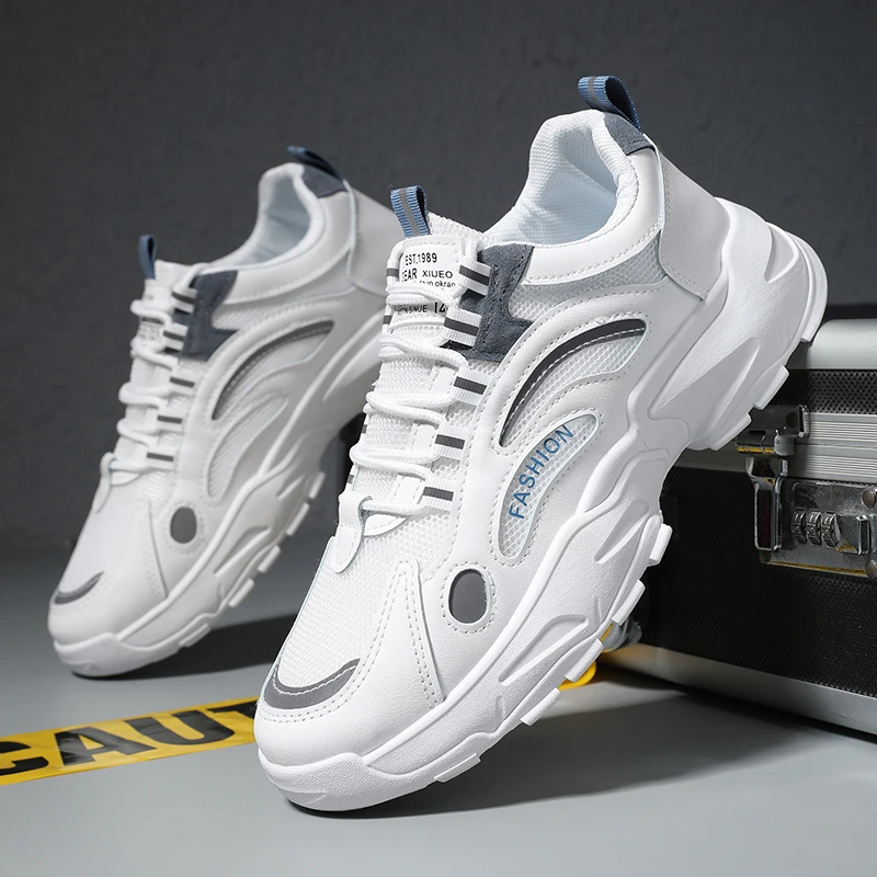 2025夏季新款ins休闲运动老爹潮鞋学生厚底百搭增高网面小白板鞋