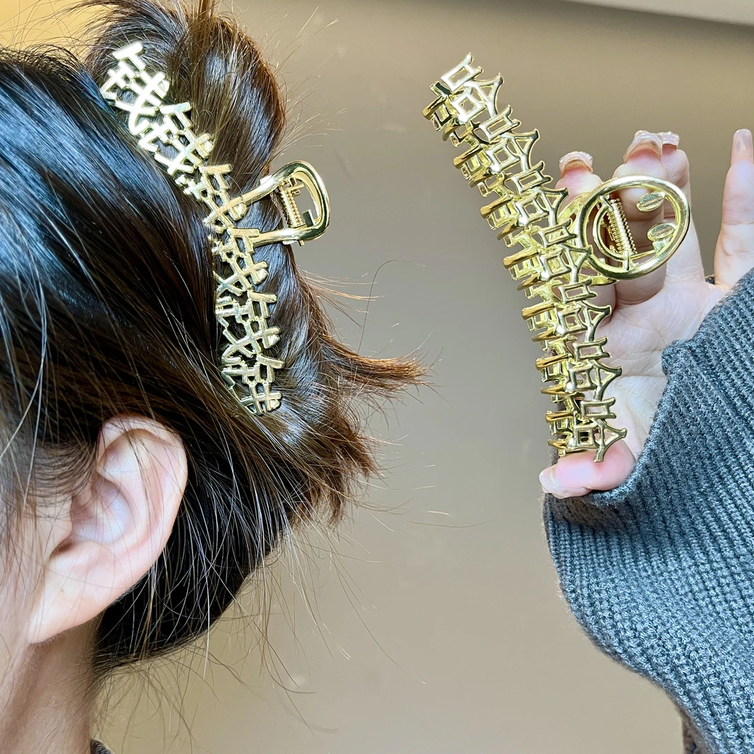 锌合金发饰 吸引力法则～搞怪可爱钱钱钱哈哈哈笑脸抓夹发夹百搭