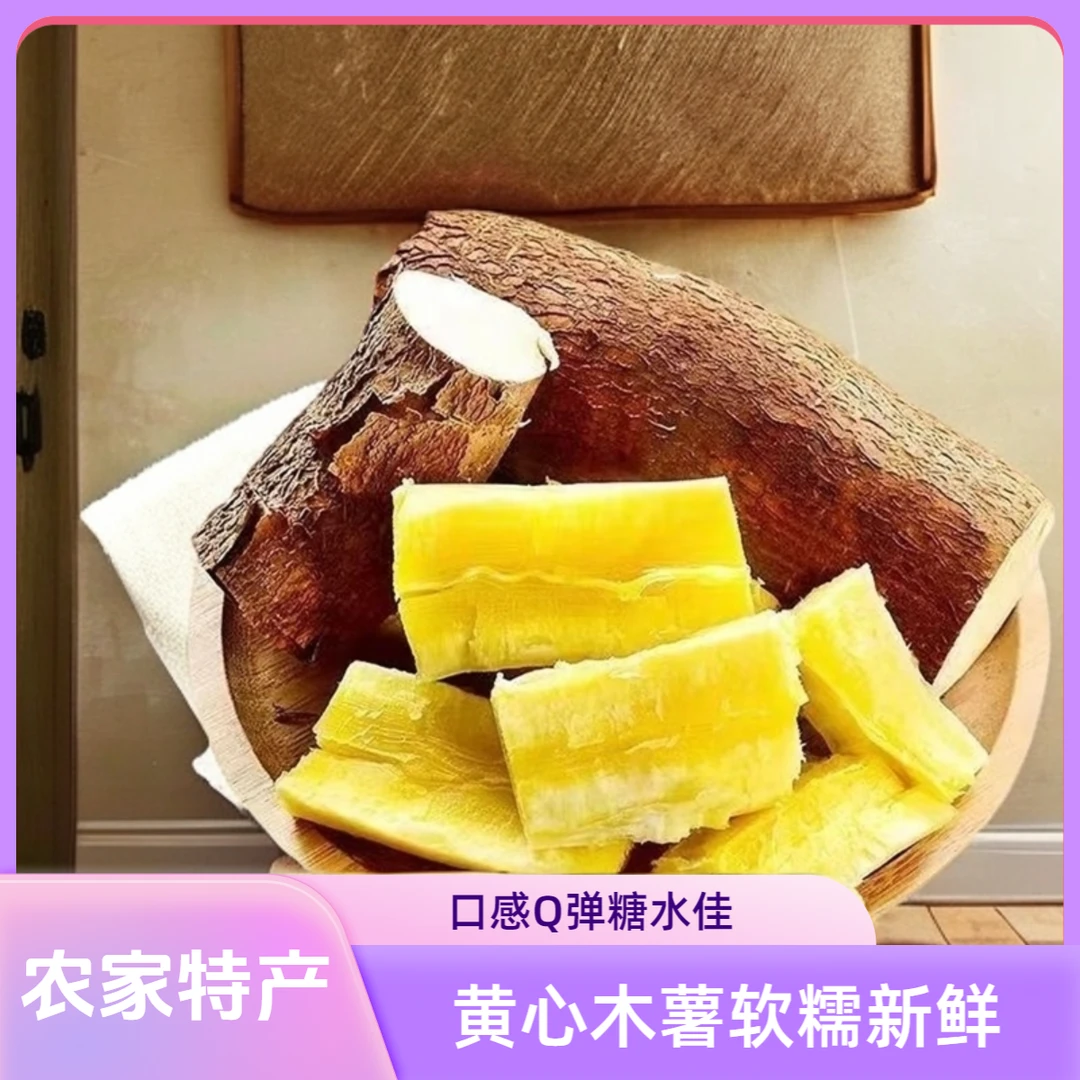 黄心木薯软糯鸡蛋木薯新鲜食用黄肉批发糖水黄肉水果板栗Q弹爽口