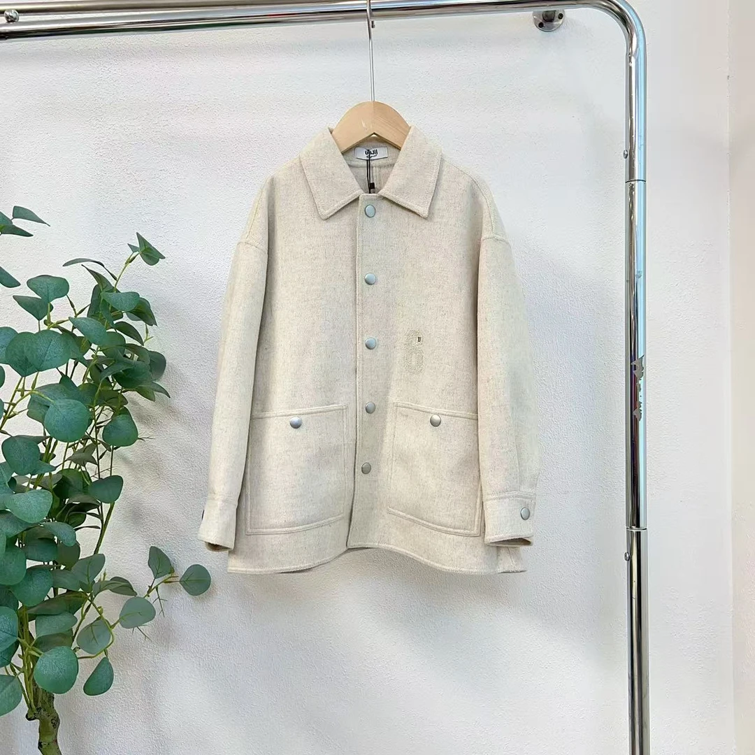 0584诺燕麦色双面呢外套