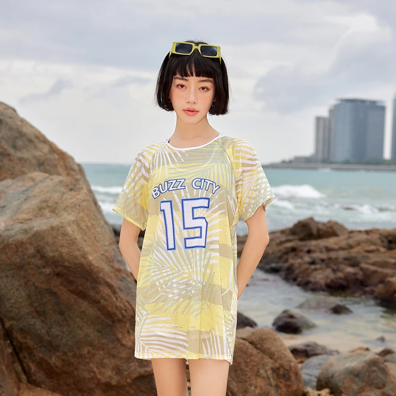 艾沫薇2023春季大码显瘦遮肚胖MM保守分体三件套休闲泳衣女200斤