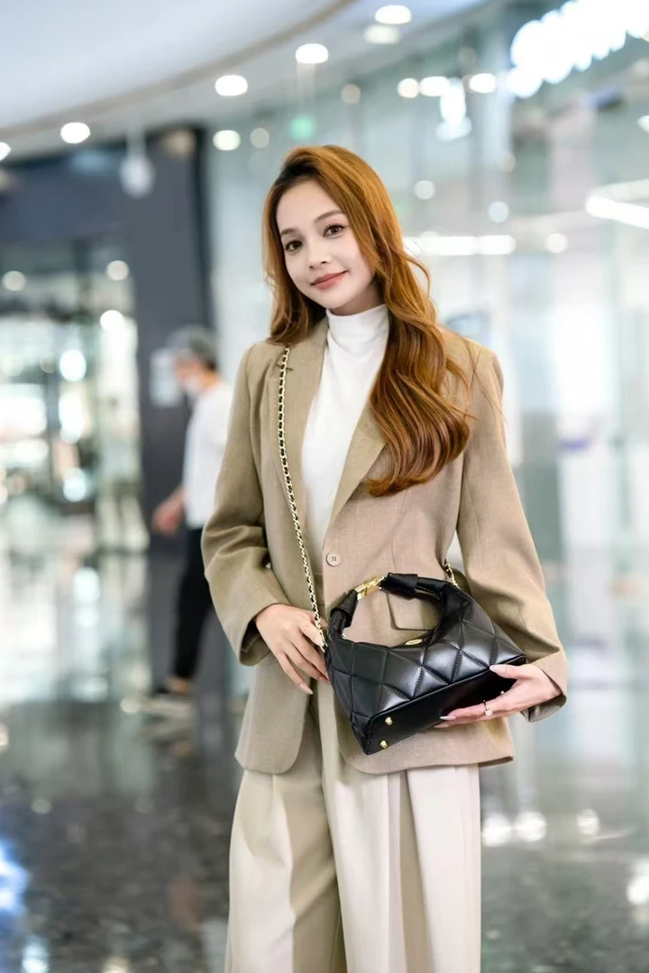 6059#黑色【尺寸：长25宽10高15】潮流气质休闲百搭时尚女士单肩包