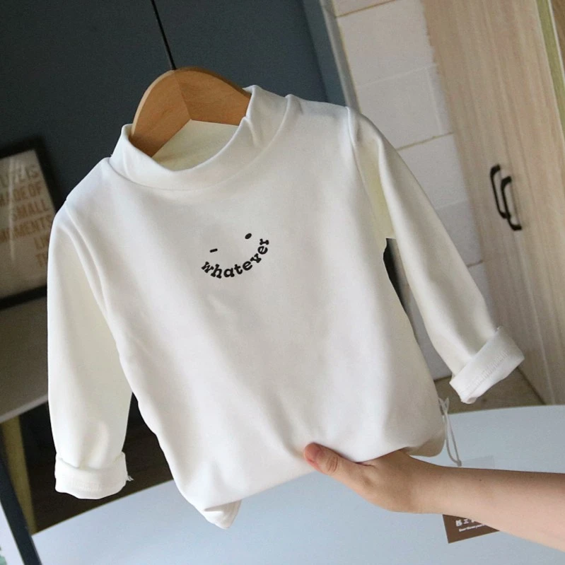 德绒自发热打底秋冬宝宝上衣男童女童半高领长袖儿童秋季百搭T恤