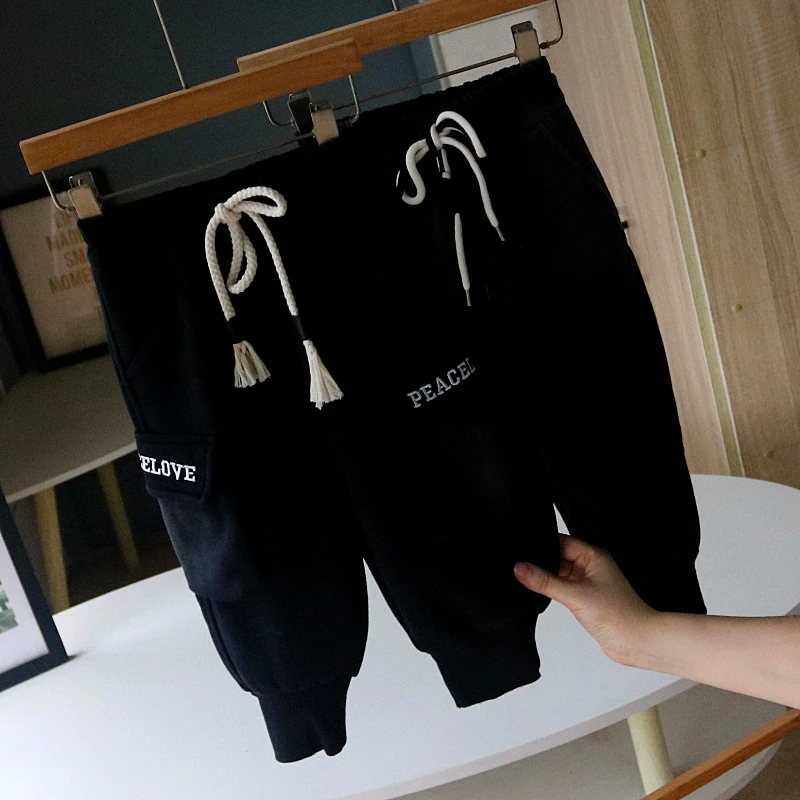 童装宝宝裤子男童加绒纯棉工装裤裤儿童加绒小童秋冬保暖裤运动裤