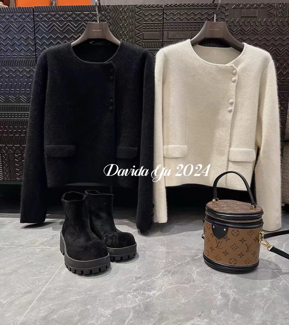 Davida Yu【西西里】轻奢极简时尚百搭韩版针织衫毛衣开衫XYM81