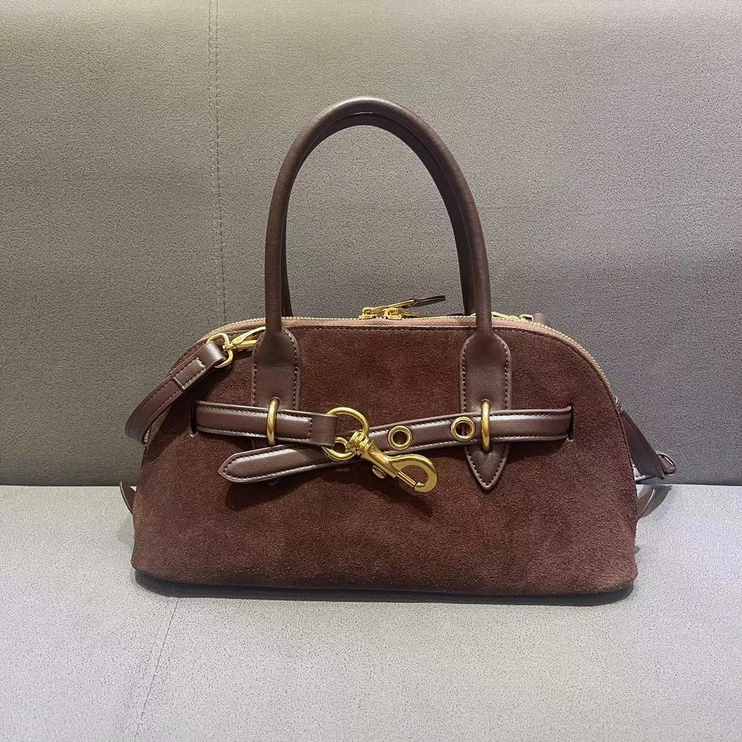 【A328-683】咖啡色轻奢气质时尚百搭女士手提单肩斜挎真皮包包