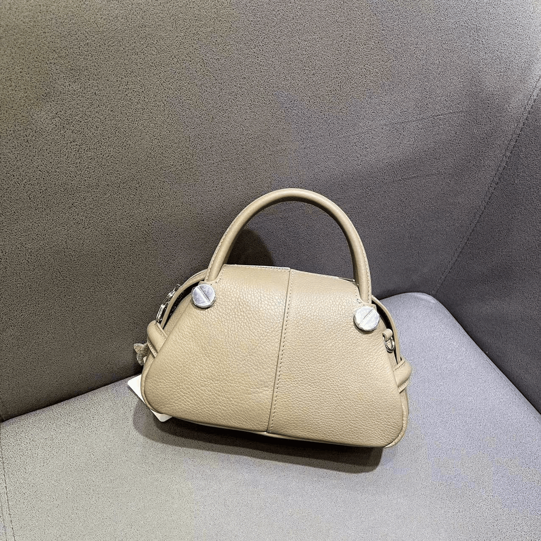 【A103-1825】休闲时尚简约潮流气质可可色牛皮高质感百搭手提包