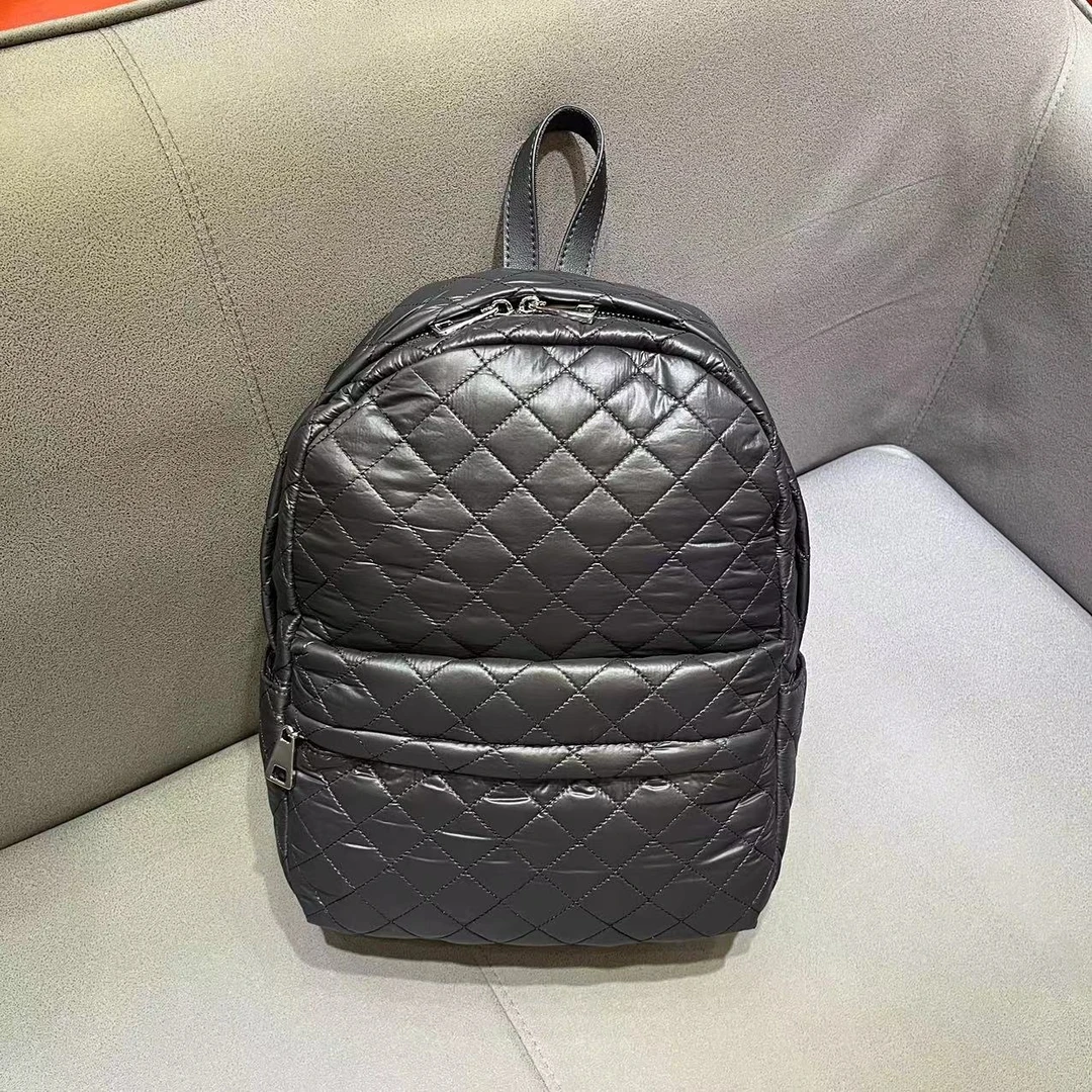 【A304-SR8802】黑色气质轻奢时尚双肩背包羽绒百搭简约