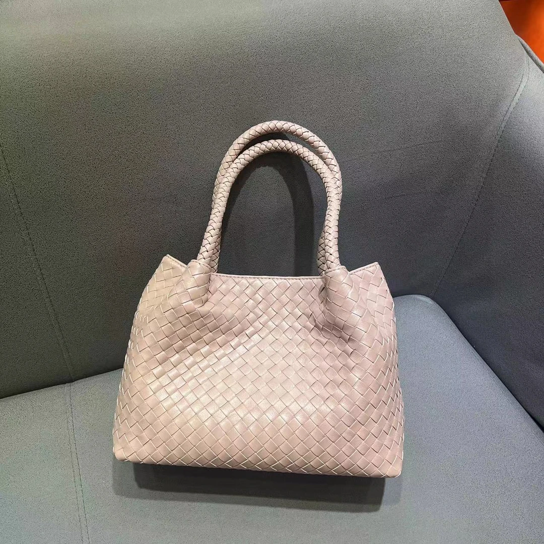 【A105-9637】时尚编织羊皮托特包通勤白领手拎包高级感大购物袋