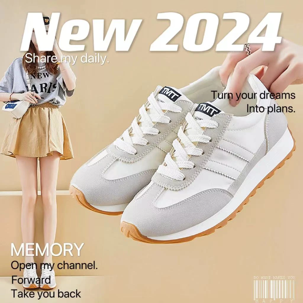 【外贸原单】日系夏季新款冰丝德训鞋老爹鞋女百搭运动跑步增高鞋