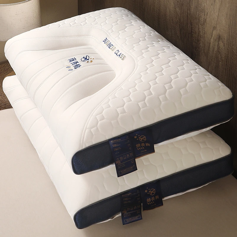 商务舱枕头芯护颈椎助睡眠枕一对装家用护颈枕学生宿舍专用枕芯男