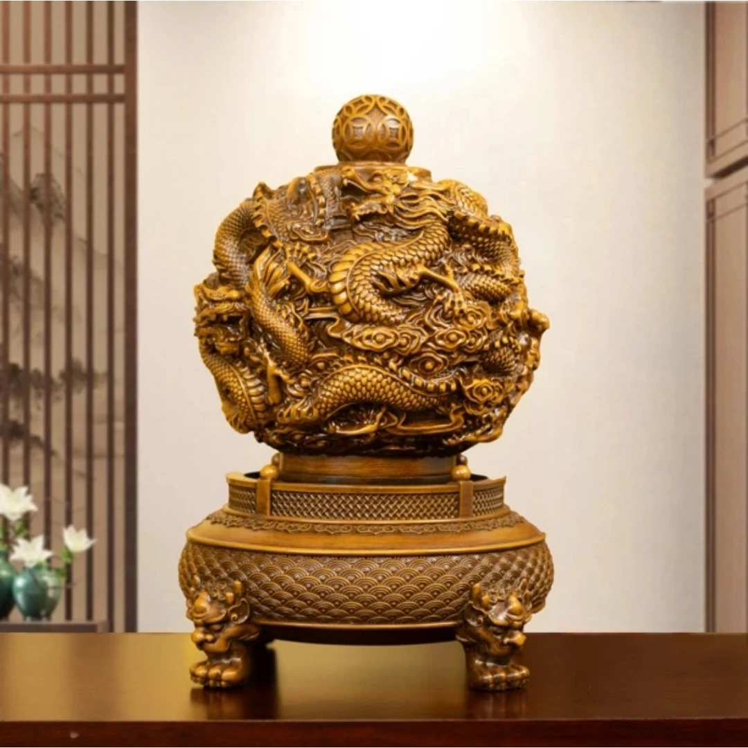 A款龙凤鼎九龙乾坤鼎客厅前台玄关博古架工艺品摆件