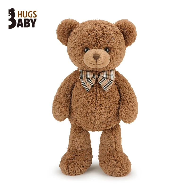 正版抱抱宝贝小熊克莱尔毛绒玩具波浪纹领结泰迪熊熊小儿益智玩具