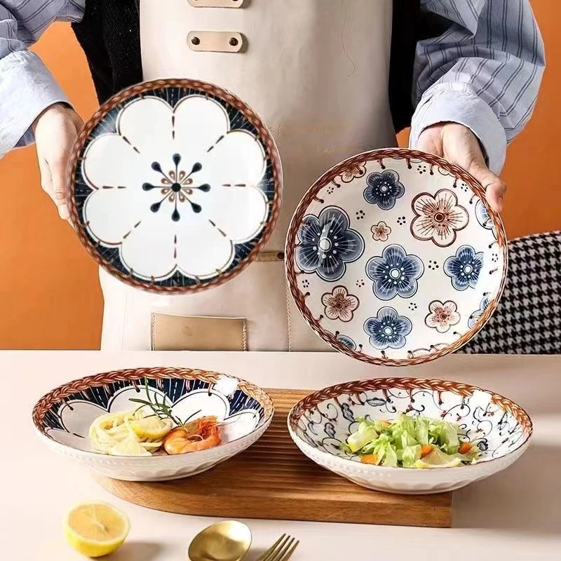 家用ins风高颜值菜盘子网红陶瓷餐盘8寸饭盘日式盘子深盘可微波炉