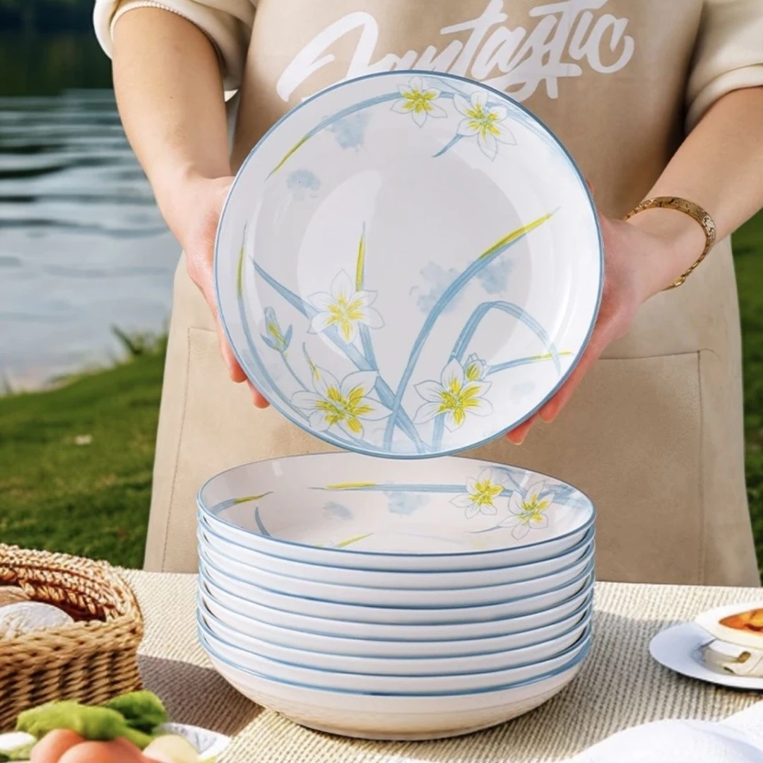 水仙花6.25英寸圆盘6只装网红家用创意盘碟