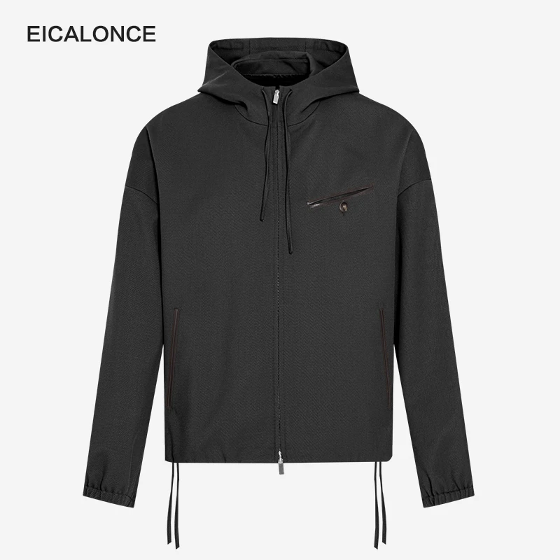 成熟痞帅男装2025设计款百搭潮流连帽夹克外套男休闲外套SM80057