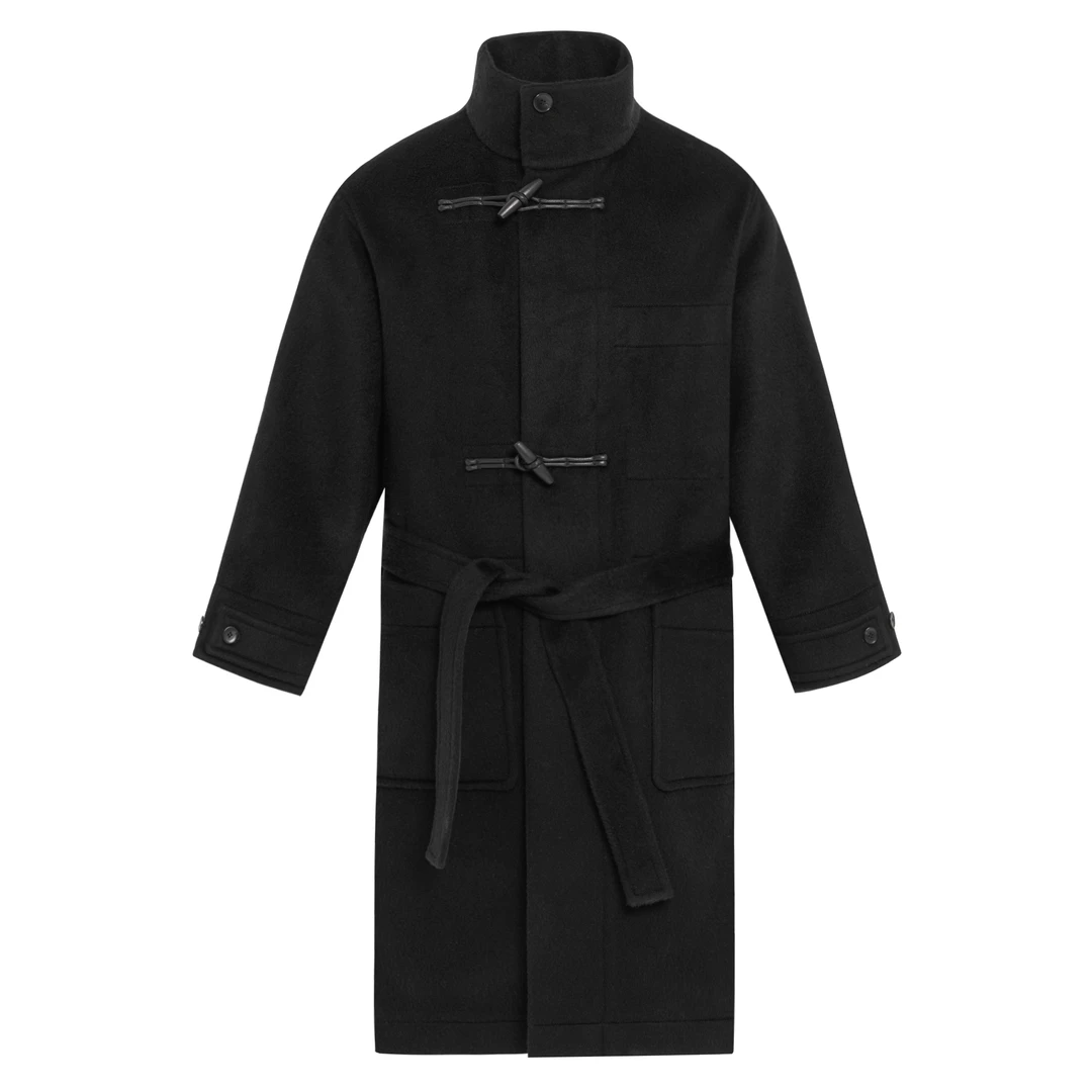 大衣男款高级感2024秋冬新款设计立领牛角扣羊毛大衣男SM-CT3598