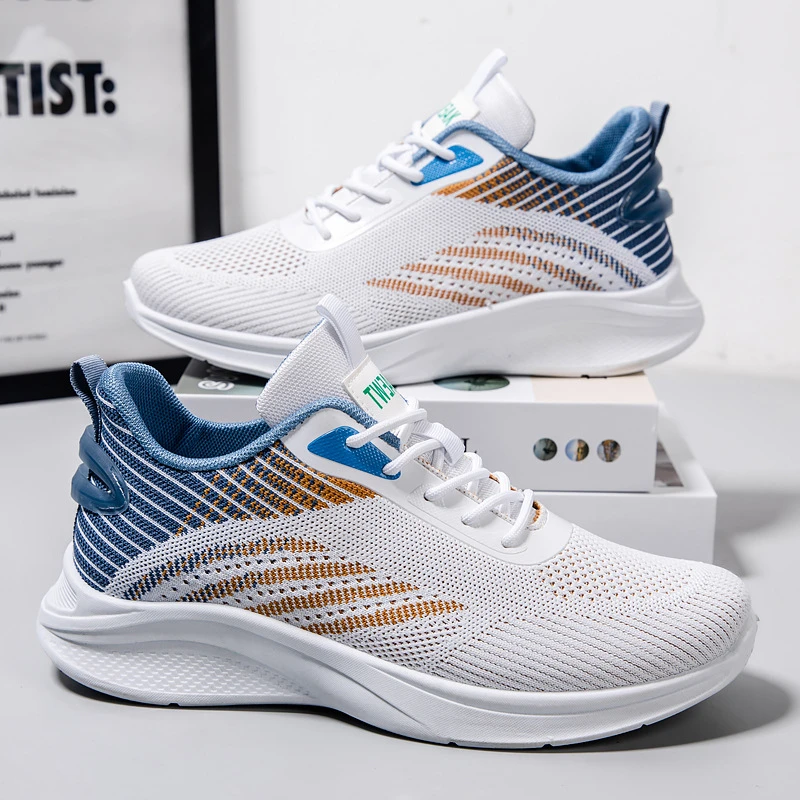 新款男鞋春夏季透气运动鞋轻便休闲鞋子跑步鞋软底网面鞋飞织潮鞋