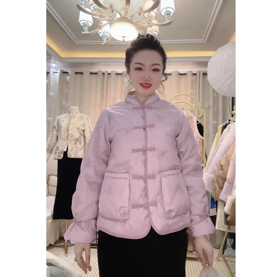 【星姐专属】冬季新款棉衣女网红短款时尚复古中式加厚中国风