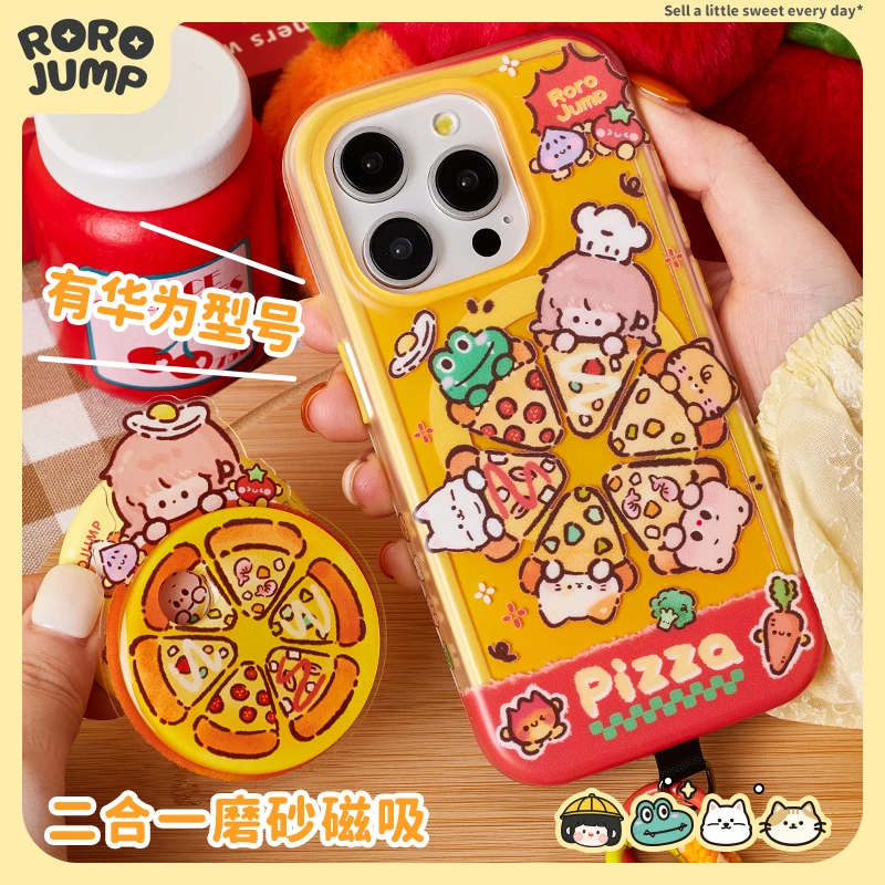 肉肉酱pizza过家家磁吸二合一手机壳适用iPhone15Promax华为p70