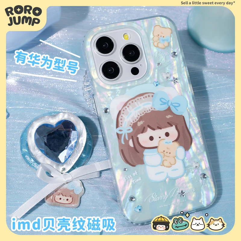 肉肉酱海盐萝莉磁吸手机壳适用iPhone15Promax华为mate60pro支架