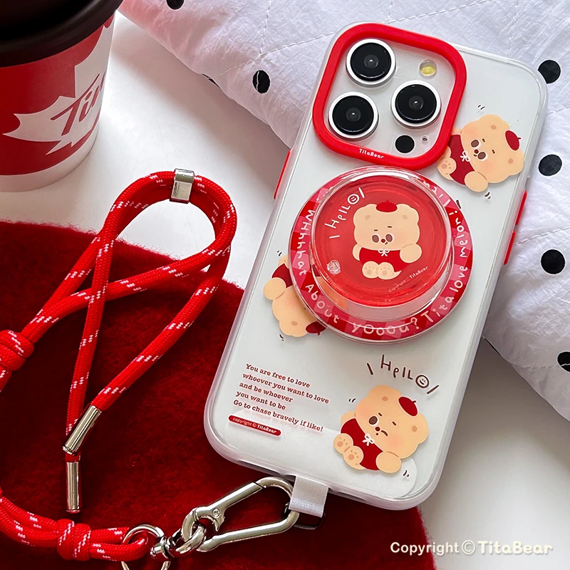 TitaBear小熊瓜瓜瓜磁吸手机壳适用iPhone15Promax华为mate60支架