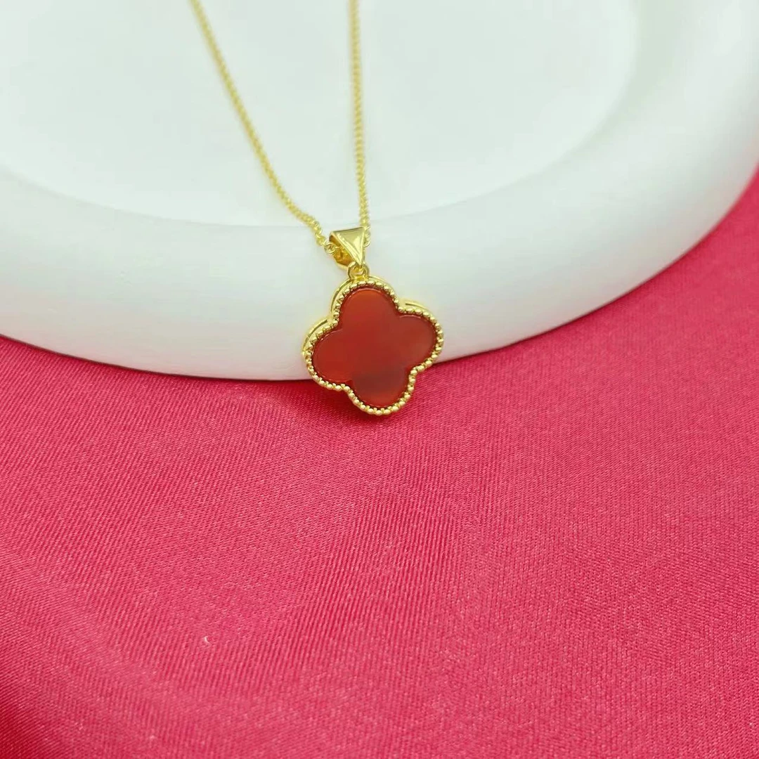 【杰哥专属】豪华大号幸运草红玛瑙吊坠K277（赠包装，赠链）