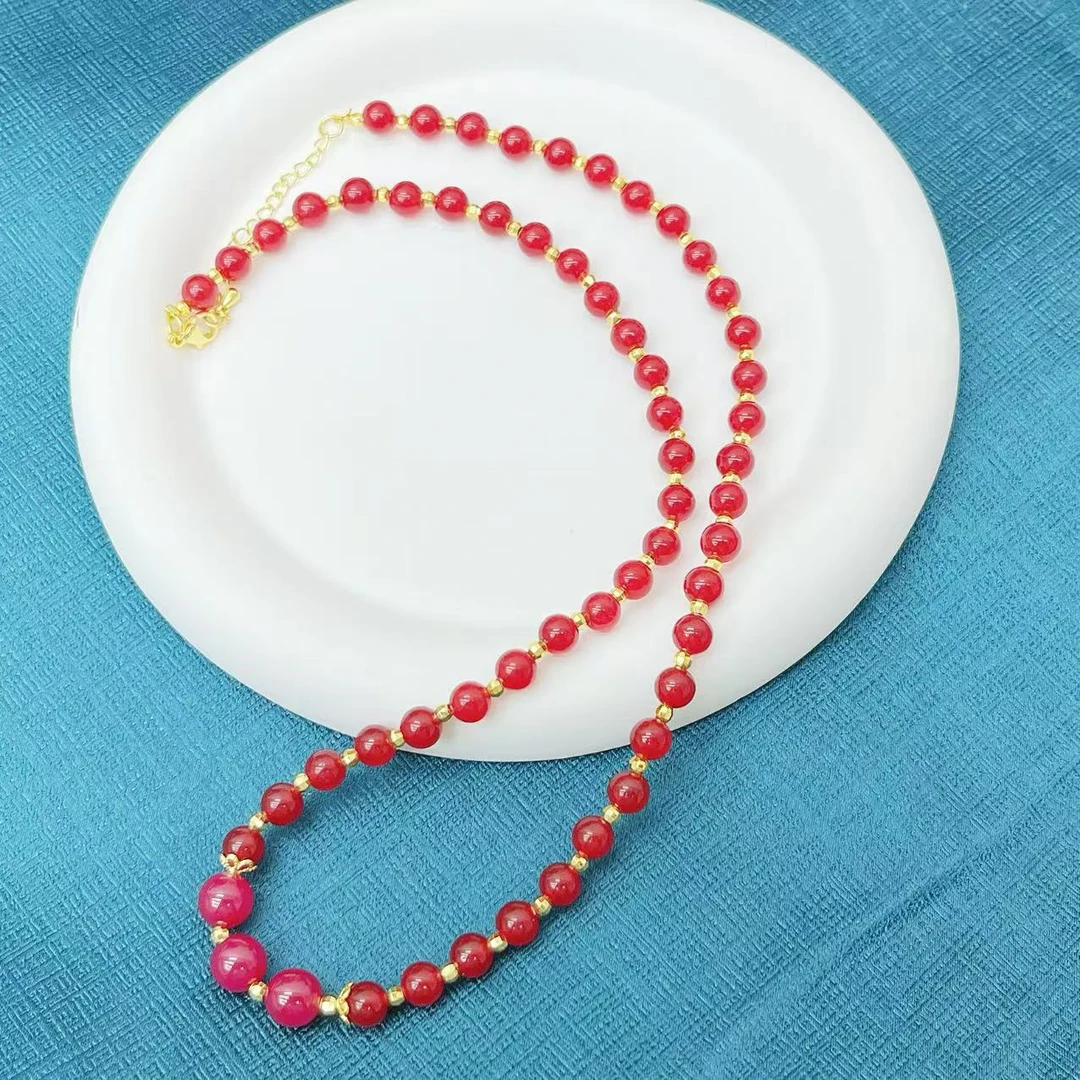 【杰哥专属】卡8M单珠鸽血红宝石培育豪华小米珠项链（标配证书）Y12