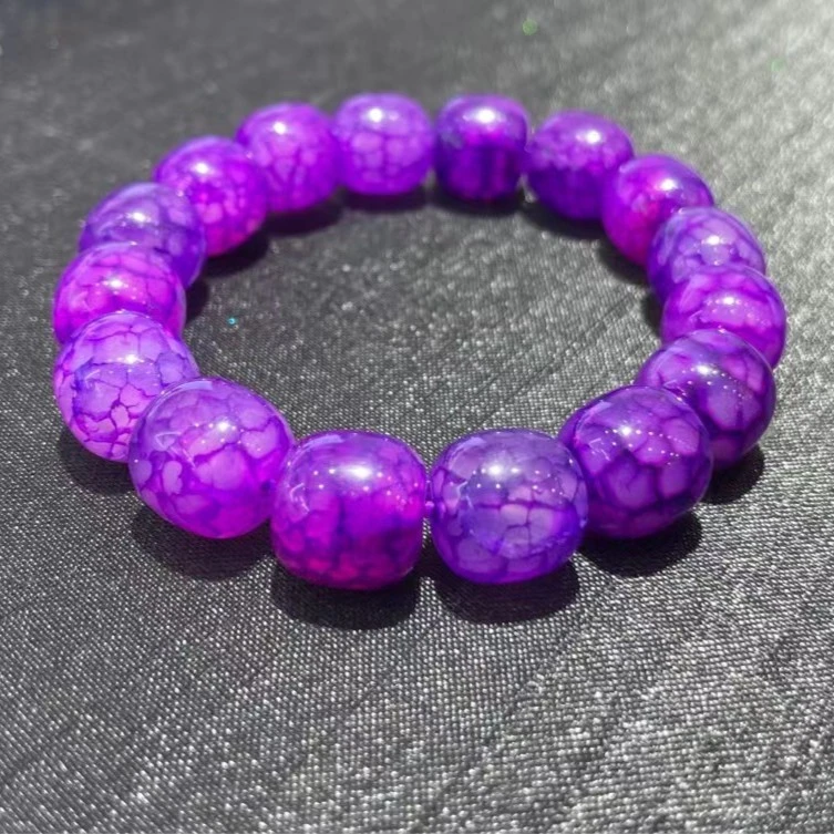 【杰哥专属】贵族珍品紫血龙鳞卡12MM精品老形珠玛瑙手串C129