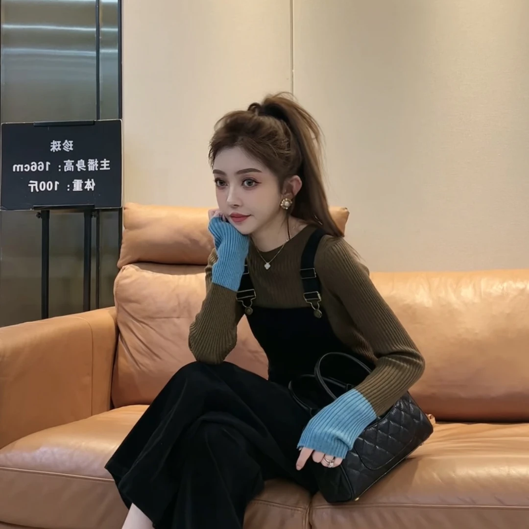 【珍珠定制】I26 香草薄荷~拼袖打底上衣 气质休闲宝藏衣橱 H22023