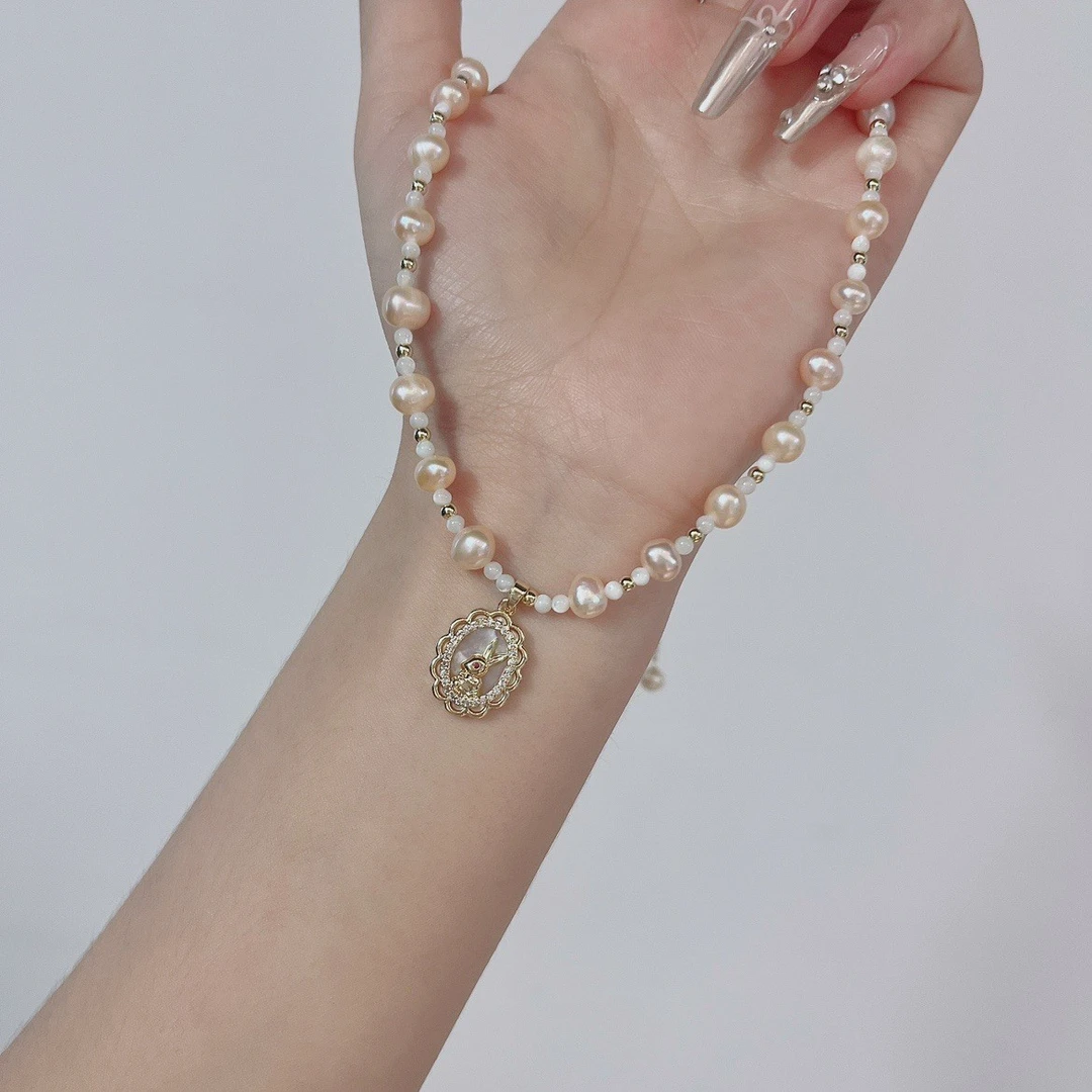 合金仿珍珠项链 时尚轻奢气质百搭女项链F2615