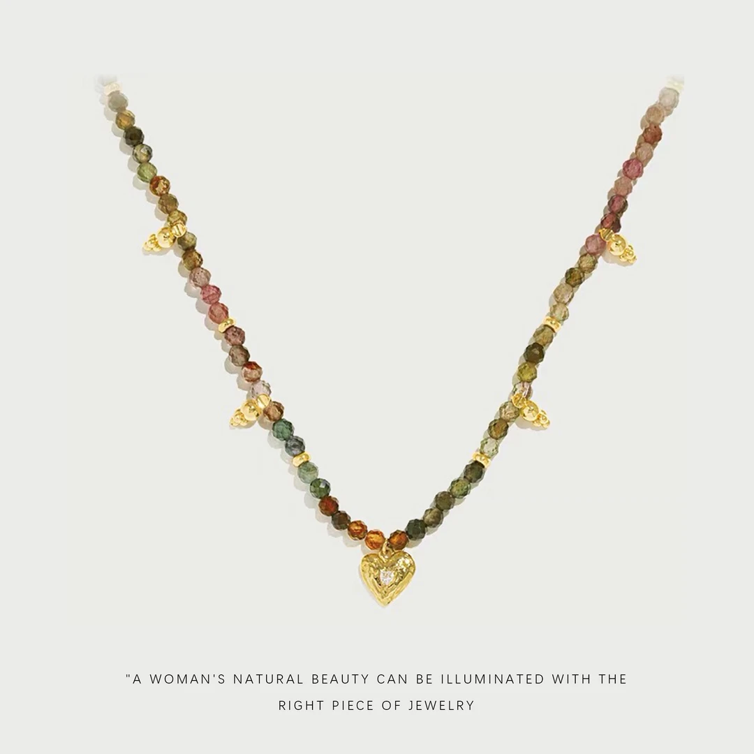 铜合金玻璃项链 时尚轻奢气质百搭女项链F2509