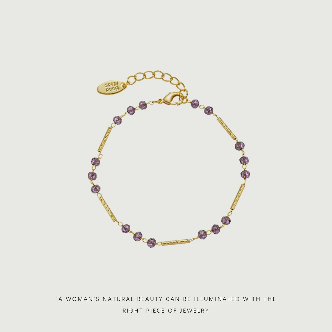 铜合金仿水晶手链 经典简约气质百搭女手链F2594