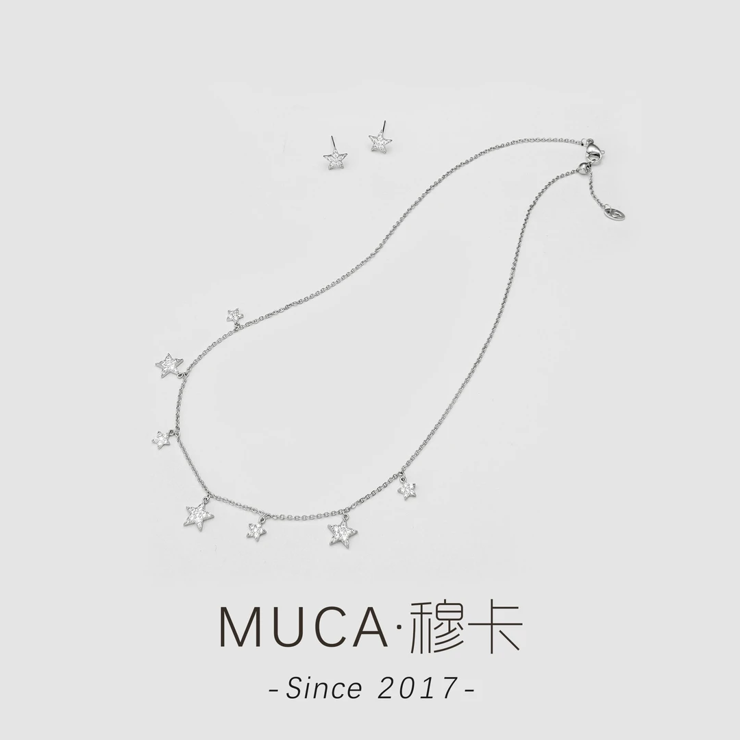 铜合金项链 经典简约气质百搭星星女项链F2296