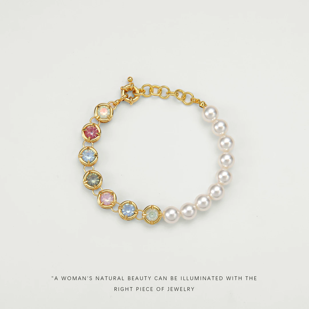 铜合金仿珍珠手链 经典简约气质百搭女手链F2672