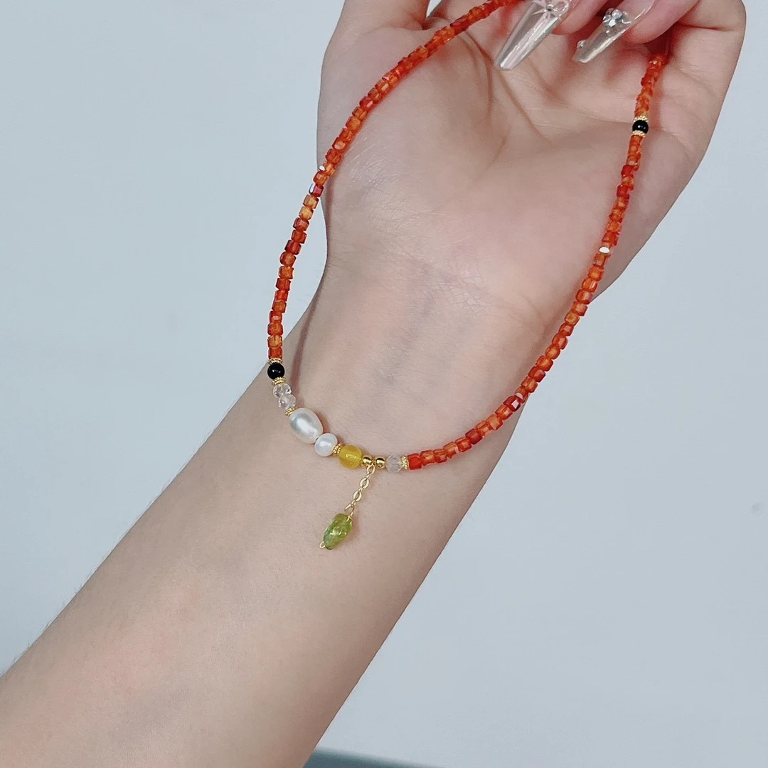 铜合金琉璃项链 时尚轻奢气质百搭女项链F2611