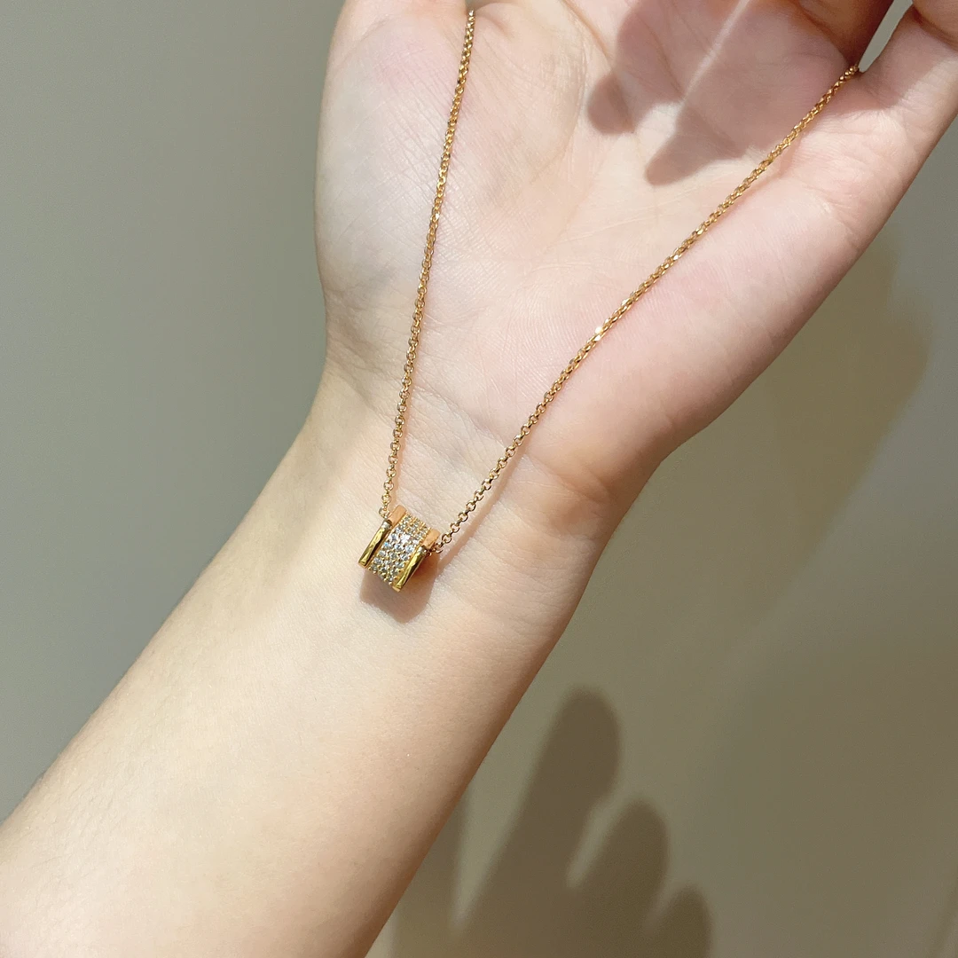 坠链均925银合成锆石 时尚轻奢气质百搭女项链F2099