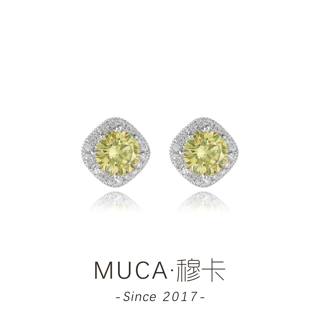铜合金合成锆石耳饰 【薄荷曼波】时尚百搭气质轻奢简约耳钉QQ184