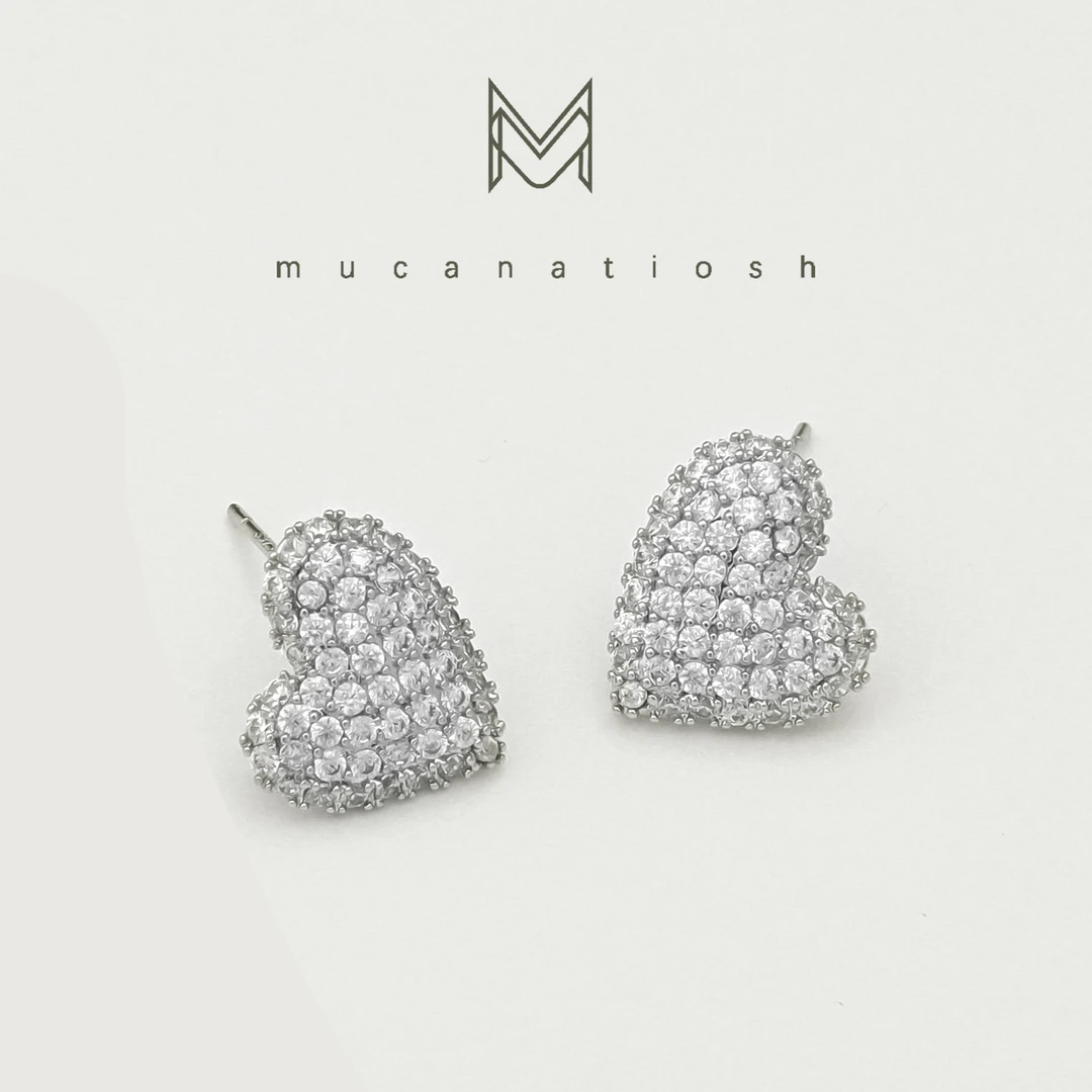 铜合金合成锆石耳饰 设计感时尚百搭气质轻奢简约女耳钉F2474