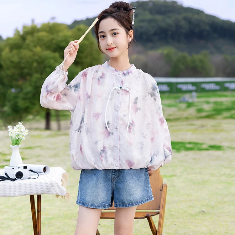 女童防晒衣夏季儿童薄款2024新款中式速干轻薄透气中大童防晒外套