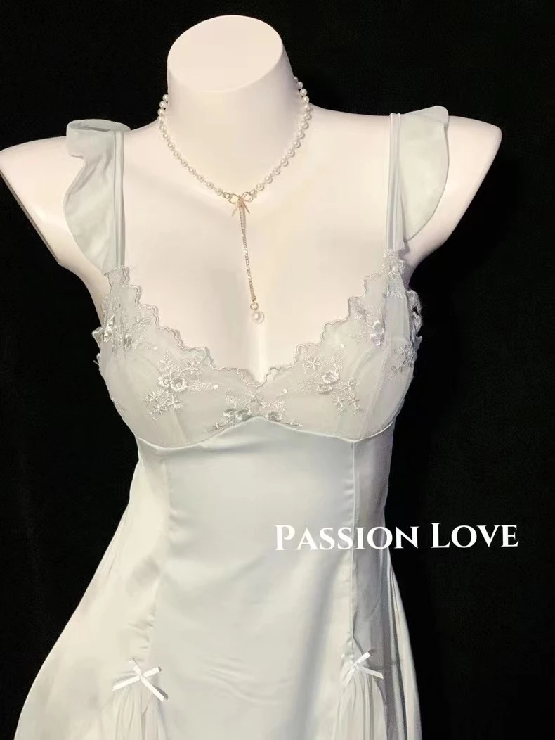 passionlove雪国精灵 胸垫温柔气质轻奢露背显瘦裙子纯欲性感优雅