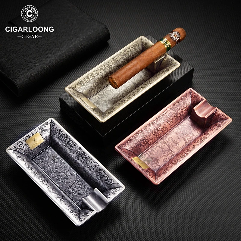 CIGARLOONG茄龙雪茄烟灰缸陶瓷大口径花纹雕刻灭烟器烟槽CKA-1001