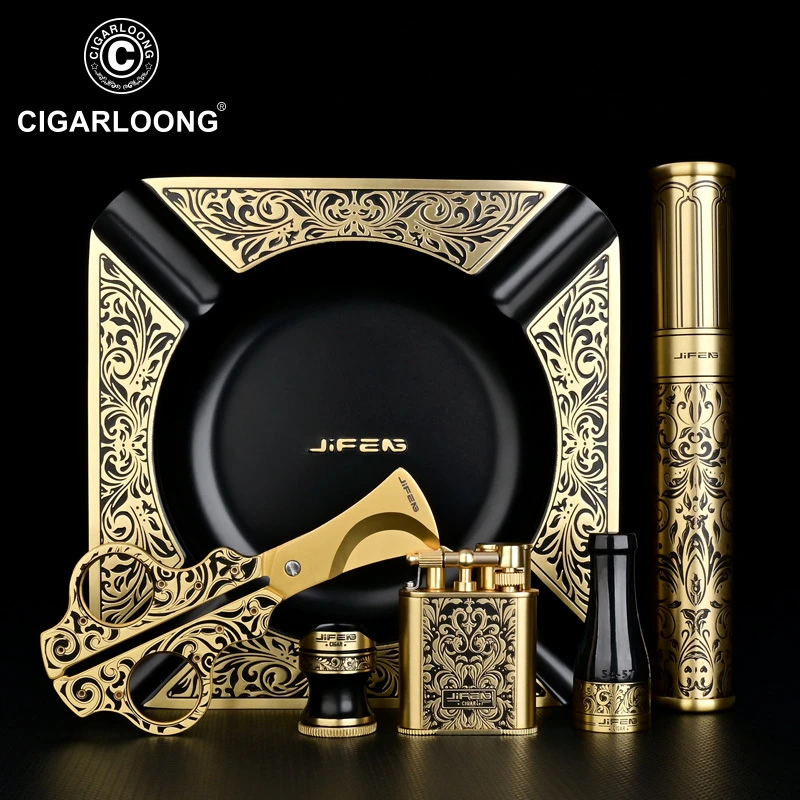 CIGARLOONG茄龍雪茄烟具套装打火机雪茄剪烟灰缸雪茄管烟嘴套装