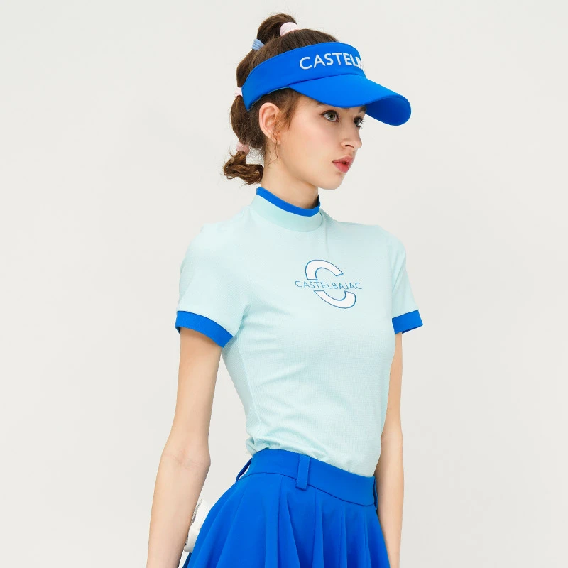 [直播间专享]C牌高尔夫女士短袖夏季舒适立领撞色T恤CF231PD012