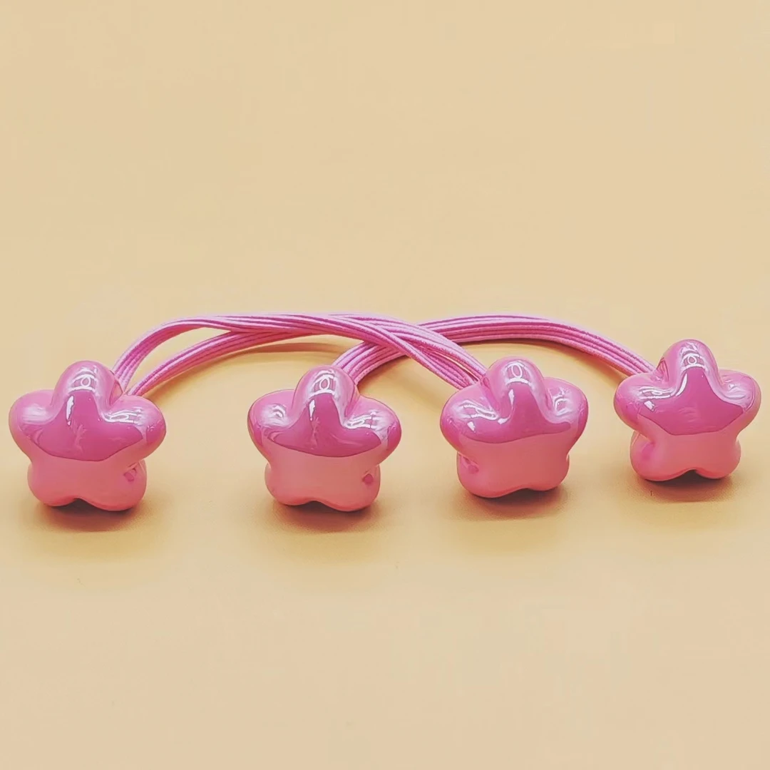 新款可爱儿童韩版花朵星糖果色高弹力不伤发女孩甜美绕绕发绳星星